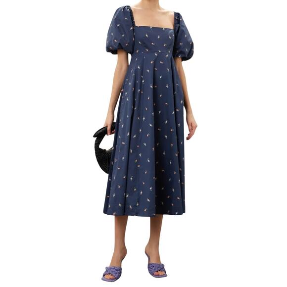 Hill House Home Matilda Dress in Navy Floral, Size XXS - Picture 2 of 7